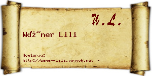 Wéner Lili névjegykártya