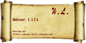Wéner Lili névjegykártya
